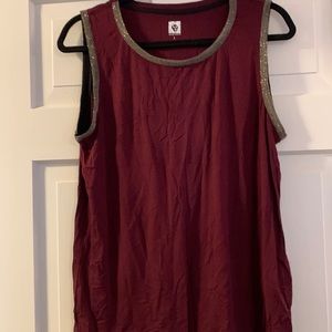 Anne Klein SZ L wine color sleeveless beaded collar and arm tank